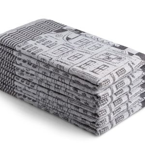 Theedoek herenhuis – 6 stuks – 50×70 – zwart