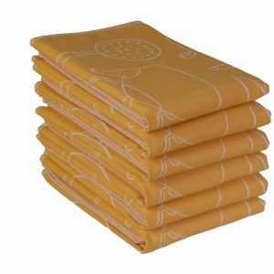 Theedoek keukentools – 6 stuks – 50×70 – geel