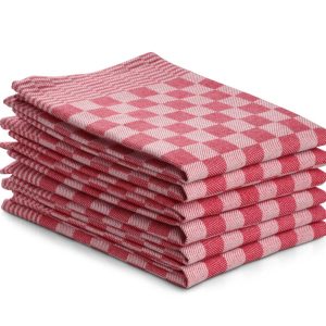 Theedoek ruit – 6 stuks – 50×70 – rood