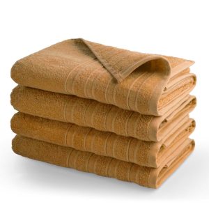 Handdoek DoubleLife  Recycled Cotton Collectie – 4 stuks – 70×140 – honey yellow