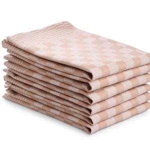 Theedoek ruit – 6 stuks – 50×70 – zand