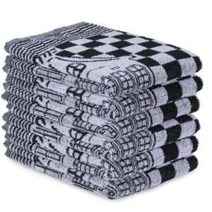 Keukendoek herenhuis – 6 stuks – 50×50 – zwart