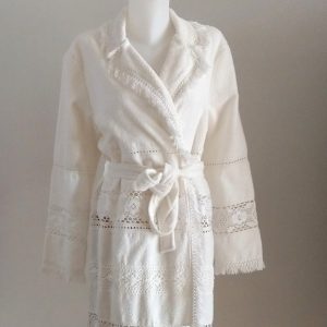 Luxe witte badjas met kraag van Luna di Giorno