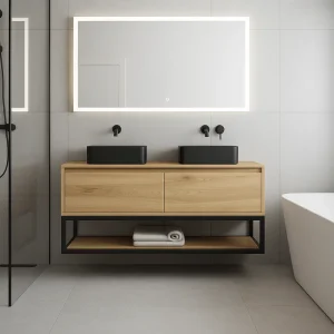 Badmeubelmassief eiken zwevend | Leeuwarden