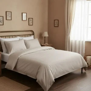 Beddengoed: Dekbedhoes flanel light sand – light sand