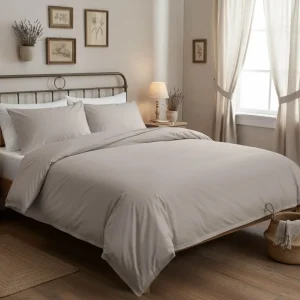 Beddengoed: Dekbedhoes flanel taupe – taupe