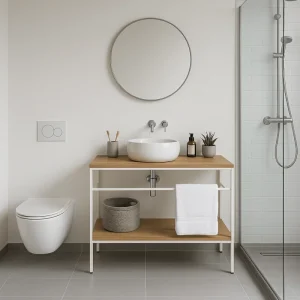 Eiken badkamermeubel met staal | Grou