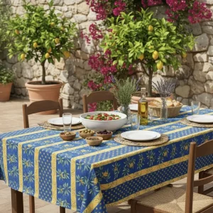 Frans tafelkleed: Cigales – Blauw