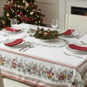 Kerst tafelkleed: Joyeux Noël – Roomwit