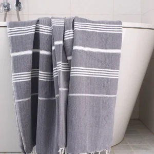 Hamamdoek: Hamamdoek donkergrijs – Donkergrijs