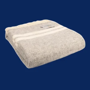 Plaid: Fishbone 2 Stripe – Silver Grey & Cream