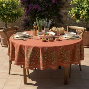 Rond tafelkleed: Oliviers – Terra