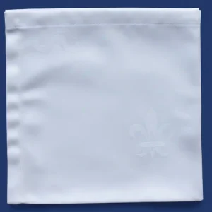 Servet: Damast met Franse lelie – Roomwit