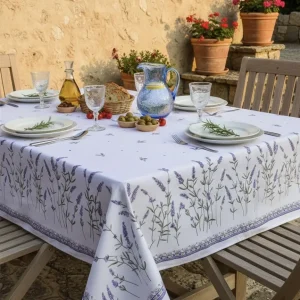 Frans tafelkleed: Lavandines – Wit