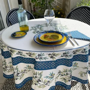 Rond tafelkleed: Garance – Blauw