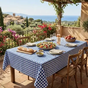 Frans tafelkleed: Geruit gecoat – Blauw