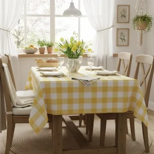 Tafelkleed: Geruit grote ruit – Geel