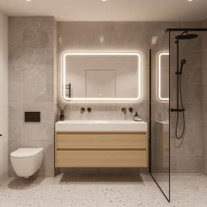 Wastafelmeubel zwevend eiken met 2 lades | Amsterdam