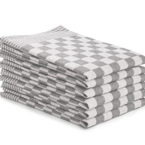 Theedoek ruit – 6 stuks – 50×70 – grijs