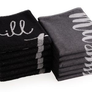 Keuken- & Theedoek grill master – set van 12 – zwart