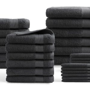 DoubleDry Handdoeken 30-delig set – Hotel kwaliteit 500 g/m2 – Antraciet
