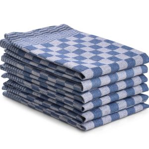 Theedoek ruit – 6 stuks – 50×70 – blauw