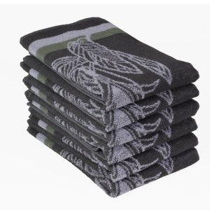 Keukendoek jungle – 6 stuks – 50×50 – antraciet