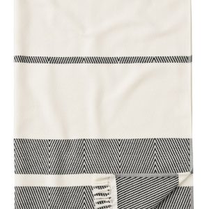 Superzachte zwart-witte hamamdoek met dunne badstof