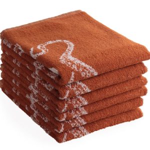 Keukendoek oceaan – 6 stuks – 50×50 – terracotta
