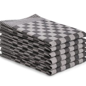 Theedoek ruit – 6 stuks – 50×70 – zwart