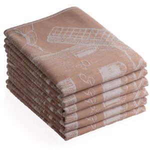 Theedoek molen – 6 stuks – 50×70 – bruin