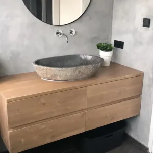 Zwevend badkamermeubel 4 lades oud bruin | Tilburg